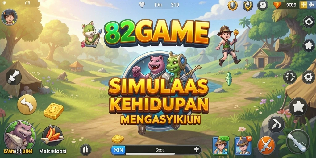 Screenshot gameplay 182GAME yang menunjukkan interaksi karakter dalam simulasi.
