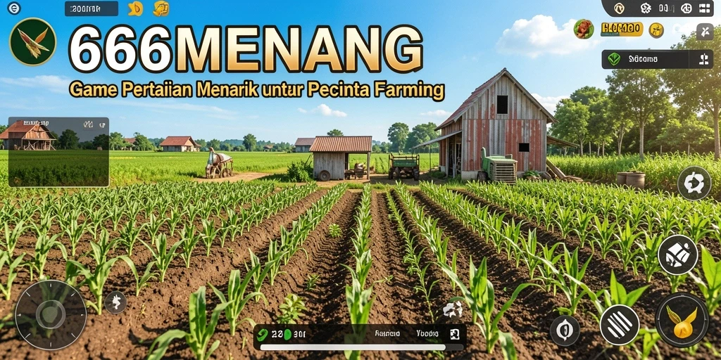 Tampilan gameplay 666MENANG yang menampilkan aktivitas bertani.
