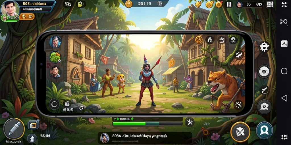 Tampilan gameplay menarik di dunia simulasi yang penuh kreativitas.