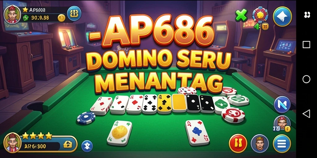Tampilan gameplay seru dari AP686 dengan kartu Domino yang menarik.