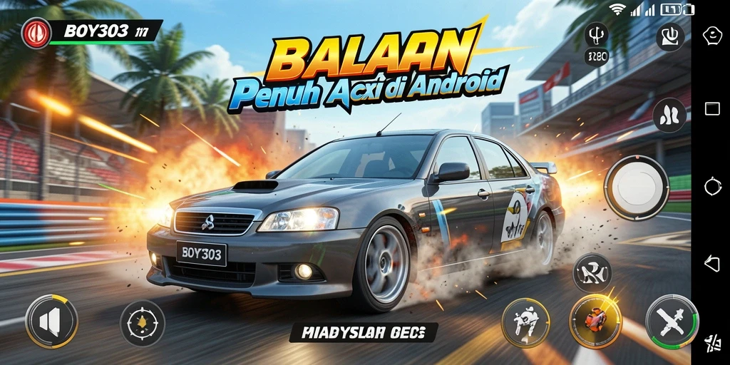 Tampilan gameplay BOY303 yang seru dan penuh aksi balapan.