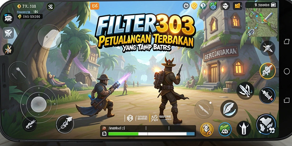 Tangkapan layar utama FILTER303 menunjukkan petualangan eksplorasi dunia yang menakjubkan.