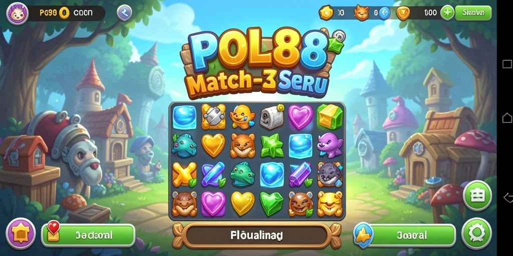 Tampilan gameplay POL88 yang seru dalam menghadapi tantangan Match-3.