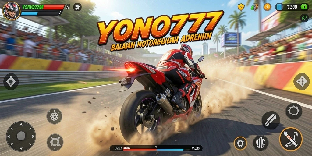 Gameplay seru YONO777 dengan aksi balapan motor yang menegangkan.